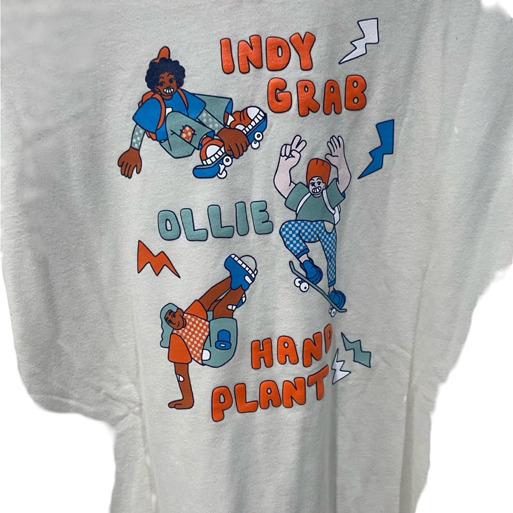 Cat & Jack Long Sleeve Skateboarding Tee - White, Orange, Blue